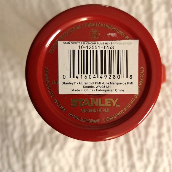 Stanley Red Quencher H2.0 30 Oz Tumbler With Handle And Straw Holly Berry Red - Picture 10 of 12